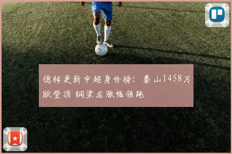 德转更新中超身价榜:泰山1458万欧登顶 铜梁龙涨幅领跑